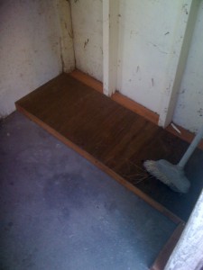 Frame and plywood floor to replace rotted ones.